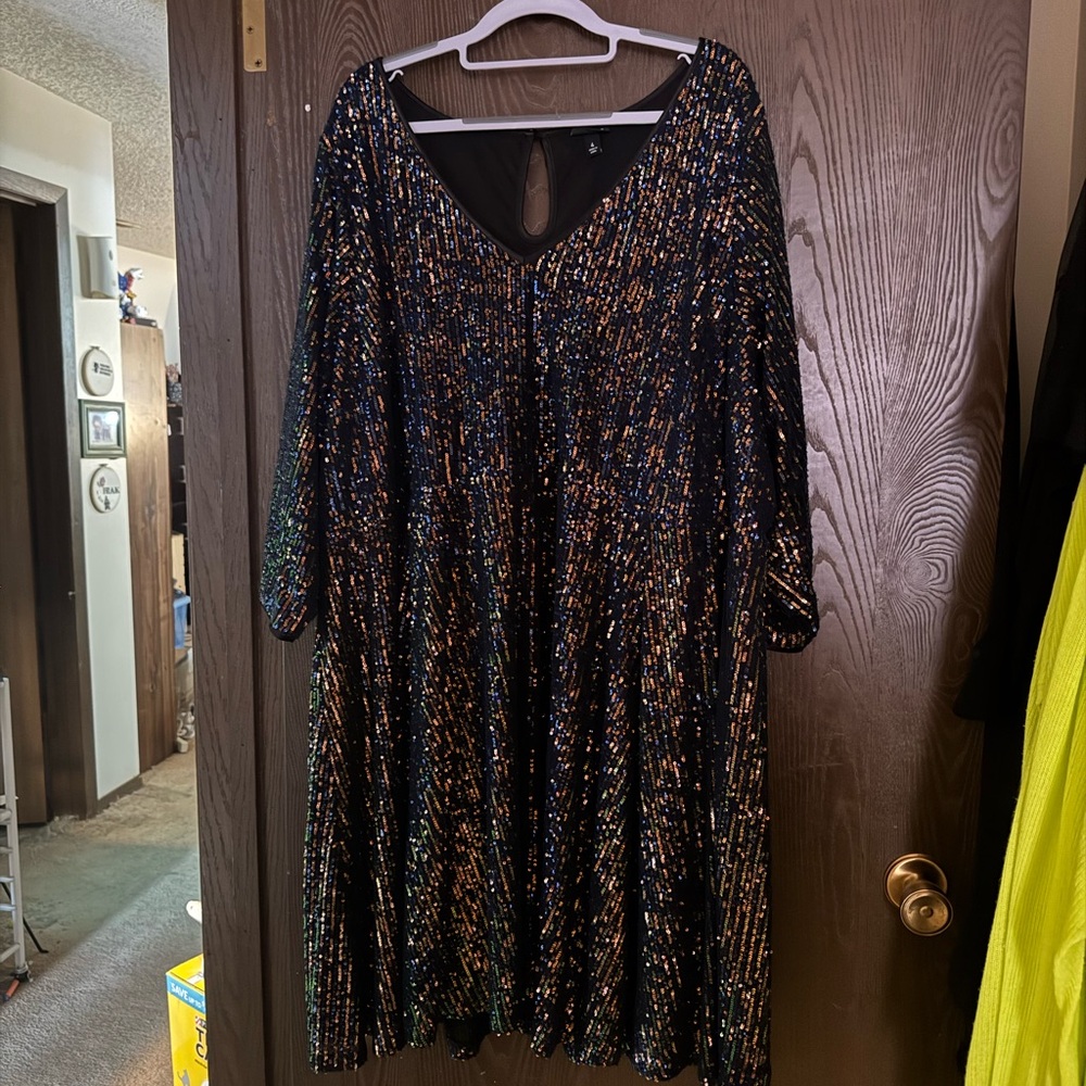 Torrid Elegant Black Sequin Dress 4X
